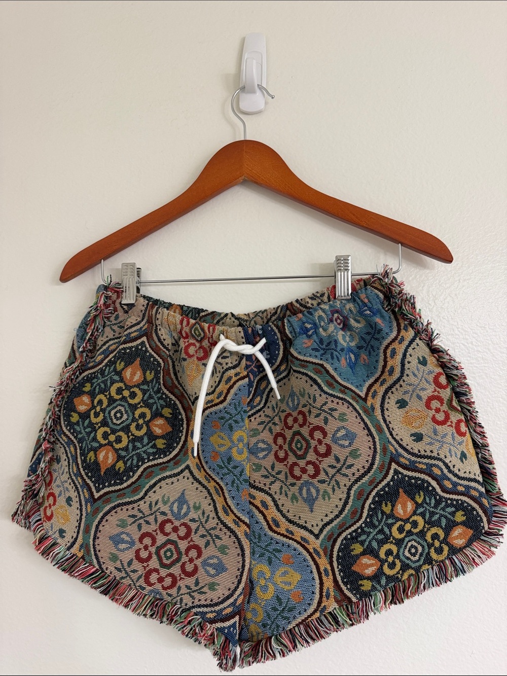 SHEIN Multicolor Tapestry Fringe Mini Skirt